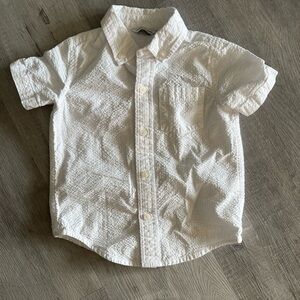 Janie and Jack Textured White Button Down Shirt